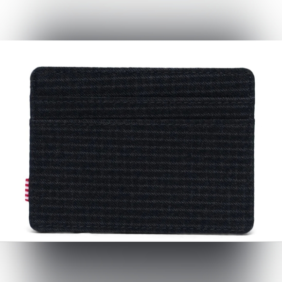 NWT MENS HERSCHEL SUPPLY CO. CHARLIE DARK GRID BLACK CREDIT CARD HOLDER WALLET - Picture 4 of 4